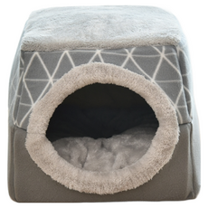 萌貝貝 兩用太空箱寵物窩, 35 x 33 x 30cm, 灰色, 1個