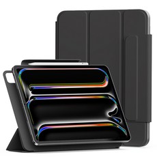 SINJIMORU 磁吸翻蓋式Apple Pencil平板電腦保護殼, 黑色, 1個