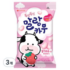 롯데웰푸드 말랑카우 스트로베리, 79g, 3개