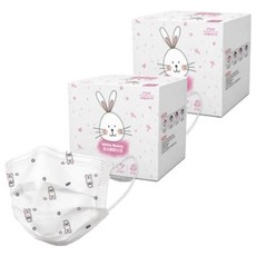 PRO WORLD CUP 孩童用兔子圖案口罩 XS號, 白色, 2個, 100枚入