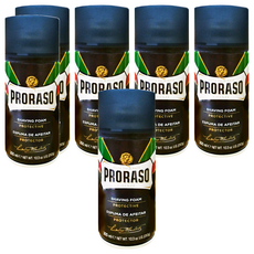 PRORASO 藍標 刮鬍泡 舒緩防護 含蘆薈維生素E 深層保濕滋潤, 300ml, 6罐