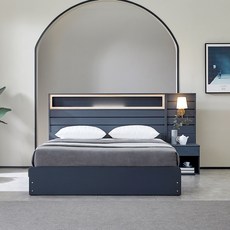 베디스 피렌체 호텔 수납형 침대 + 협탁패널 1p + 매트리스 방문설치, 진그레이