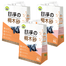 甘淨 桐木凝結貓砂, 桐木茉莉香 6L, 3袋