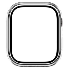 SwitchEasy 魚骨牌 Hybrid 9H鋼化玻璃雙料保護殼 適用於 Apple Watch 41mm 單層裝甲 面和機身, 銀色, 1個