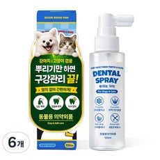 붐붐포 반려동물 효소 뿌리는 치약 구강 청결 덴탈 스프레이, 120ml, 6개
