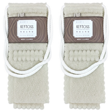 KEYTOSS 詰朵斯 裸色風格SPA去角質拉背條 - 材質柔軟舒適 輕鬆清潔背部, 米色, 2條, 1個