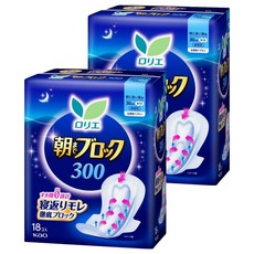 Laurier 蕾妮亞 超吸收防側漏衛生棉 護翼型 30cm 無香, 夜用, 18個裝, 2個