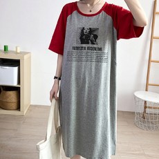 印花哺乳連身裙