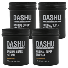 DASHU Original Super Mat Wax 男性專用頂級髮蠟, 強力塑型, 含黑豆, 摩洛哥堅果精油, 椰子香, 100ml, 4罐