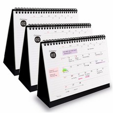 Iciel design Scheduler Desk Calendar 2025, 黑色, 3個