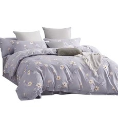 床寢時光 天絲舖棉兩用被套 6件式床罩組 雙人 雅致花夜 VMB7764M, 1組