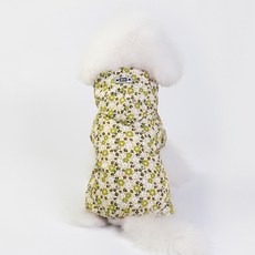 ZEZEPET 花朵圖案狗狗雨衣 Y113PDFC174, 黃色