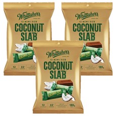 Whittaker's 迷你椰子牛奶巧克力, 180g, 3袋