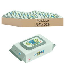 Penelope 第三代掀蓋式嬰兒手口用濕紙巾, 20張, 20包, 65gsm