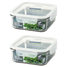 Glasslock 方形密封盒 蔬菜小菜用, 保鮮盒 850ml x 2入, 1組