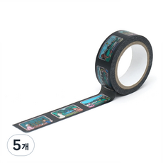 제로퍼제로 마스킹 테이프 15mm x 7m, 기차여행, 5개