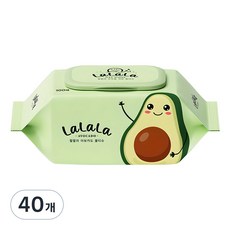 랄랄라 아보카도 물티슈 캡형, 50g, 100매, 40개