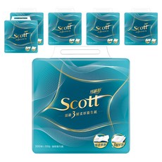 Scott 可麗舒 頂級柔厚抽取式衛生紙3層 100抽, 10包, 6袋