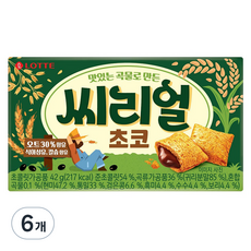 롯데웰푸드 맛있는 곡물로 만든 씨리얼 초코, 42g, 6개