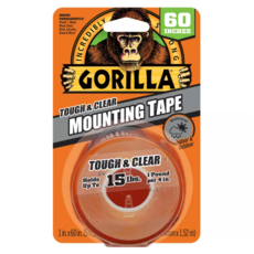 Gorilla Glue 金剛 透明強力雙面膠帶 室內室外防水 25.4mmx1.52m, 1捲