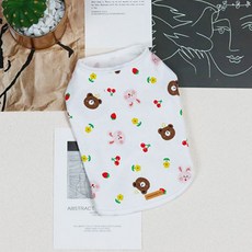 DING DONG PET 狗狗衣服 蠟筆可愛T恤, 櫻桃熊