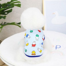 DING DONG PET 狗狗衣服蠟筆可愛T恤, 藍色