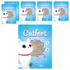 Catfeet 低粉塵抗菌凝結貓砂 膨潤土材質 活性碳 10L, 薰衣草, 7kg, 6袋