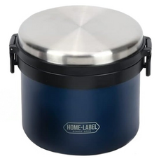 PEARL LIFE 珍珠金屬 全真空不鏽鋼便當罐 HB-5666 1L, 海軍藍, 1個