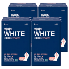 WHITE 超強吸收熟睡防漏超長夜用衛生棉, 16片, 4包, 超長夜用型(42cm)