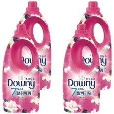 Downy 強效除臭衣物柔軟精 莓果香草奶油香, 4瓶, 2L