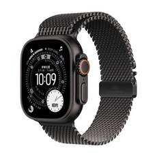 Apple 2025 Apple Watch Ultra3 鈦金屬, 黑色 + S黑色鈦金屬米蘭式錶環, GPS + 行動網路, 49mm