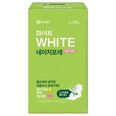 WHITE 日用輕薄蝶翼衛生棉, 中型(24cm), 36片, 1包