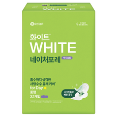 WHITE 日用加長型蝶翼衛生棉, 中型(26cm), 32片, 1包