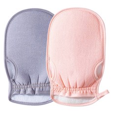 Cozywell 手套式搓澡巾 2件組 WA5046, 1套, 粉紅色, 紫色