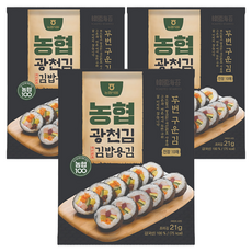 Nonghyupsikpum 海苔飯捲用廣川海苔, 21g, 3包