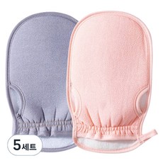 Cozywell 手套式搓澡巾 2件組 WA5046, 5套, 粉紅色, 紫色