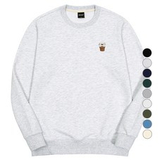 okstar 男女通用 Hello Meong 刺繡特厚雙面棉大學T 4SSP004