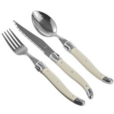 JEAN NERON 餐具3件套，奶油，湯匙+刀+叉, 奶油白, 勺子 1p + 叉子 1p + 刀 1p