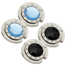 Herb Plus 水晶閃亮便攜式掛包鉤, 海洋藍 + 時尚黑, 4個