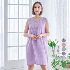 디에스도씨 여성용 냉감 엠보 민소매 잠옷 원피스