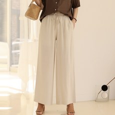 BBAE BBAE 女款亞麻抽繩寬褲