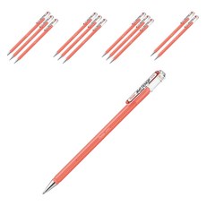 Pentel 飛龍文具 啞光霧面中性筆 1.0mm, 珊瑚粉, 1盒