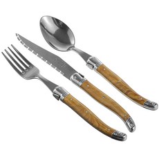 JEAN NERON 餐具 3 件套，橄欖，湯匙 + 刀 + 叉, 橄欖, 湯匙+叉子+刀子