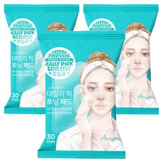 [비건뷰티] 아리얼 데일리 픽 토닝패드 57g, 30매입, 3개