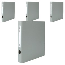 MiDAS HYUNPOONG D型環合紙活頁夾 附名牌夾 3公分 3孔 A4, 灰色, 4個