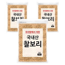 국내산 찰보리, 5kg, 3개
