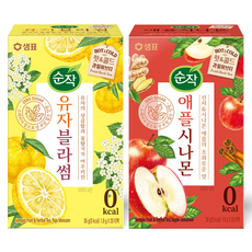 순작 과일허브티백 애플시나몬 1.8g x 20p + 유자블라썸 1.8g x 20p, 1세트