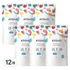 ATO&O2 經典奶瓶&廚房洗潔精 無香補充包, 480g, 12個