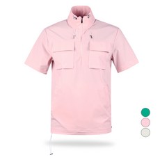 luxgolf 男士高領外口袋短袖襯衫 LB4M403