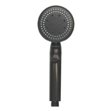 五檔增壓一鍵止水蓮蓬頭 黑色 ABS材質, 1組